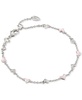 Silver-Tone Haven Pink Heart Delicate Chain Bracelet