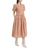 Women's Juni Round-Neck Bubble-Sleeve Tie-Back Midi Dress