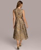 Women's Metallic Brocade A-Line Dress