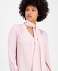 Women's Tie-Neck Long-Sleeve Blouse, Exclusively at Macy's