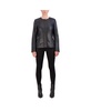 Women's Collarless Leather Jacket