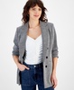 Women's Herringbone Open-Front Faux-Button Blazer, Created for Macy's  