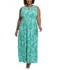 Plus Size Halter Keyhole Printed Maxi Dress