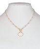 Gold-Tone Mother-of-Pearl Shell Beaded Pendant Necklace, 18" + 3" extender