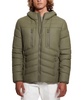 Men's Quilted Faux Leather Hooded Jacket