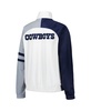 Women's White Dallas Cowboys Curve Ball Raglan Full-Zip Track Jacket