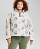 Trendy Plus Size Floral-Embroidered Fleece Pullover, Created for Macy's