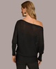 Women's Asymmetrical Neckline Ribbed Sweater