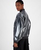 Women's Foil Faux-Leather Bomber Jacket, Created for Macy's 