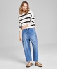 Petite Striped Cropped Sweater, Exclusively at Macy's