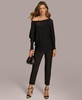 Women's Asymmetrical Neckline Ribbed Sweater