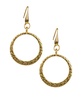 Gold-Tone Hammered Drop Hoop Earrings