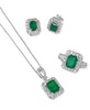 EFFY® Emerald & Diamond Earrings, Pendant Necklace, and Ring in 14k White Gold