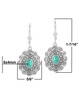 Sterling Silver and Green Turquoise Gemstone Concha Lever Back Earrings