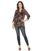 Women's Paisley Button Front Tunic Top