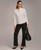 Donna Karan Women's Stand Collar Button Front Cotton Shirt