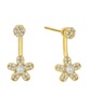 Cubic Zirconia and Simulated Imitation Pearl Jacket Drop Earring