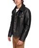 Men's Sherpa-Trim Faux-Leather Trucker Jacket