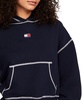 Women's Boxy Topstitch Cotton Logo Hoodie