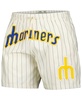 Men's Cream Seattle Mariners Pinstripe Retro Classic Woven Shorts