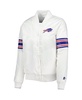 Women's White Buffalo Bills Line Up Satin Full-Snap Varsity Jacket