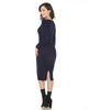 Women's Long Sleeve Rib Midi Sweater Dress