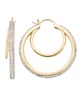 Clear Crystal Double Hoop Earring