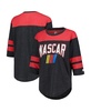 Women's Black NASCAR Full Back Block 3/4-Sleeve Tri-Blend Top