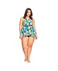 Plus Size Hanki Print Tankini Top