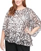 Plus Size 3/4-Sleeve Printed Blouse