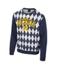 Men's Navy Michigan Wolverines the Dealio Argyle Pullover Sweatshirt