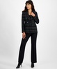 Women's Metallic Plaid One-Button Blazer, Created for Macy's