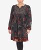 Plus Size Paisley Flower Embroidered Sweater Dress