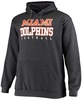 Men's Big and Tall Heathered Charcoal Miami Dolphins Practice Pullover Hoodie