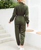 Women's Olive Collared Long Sleeve Jumpsuit