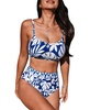 Women's Twin Tropic Bikini Top & Retro Bottoms Set