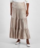 Women's Metallic Tiered Maxi Skirt, Created for Macy's