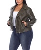 Plus Size Faux Leather Jacket