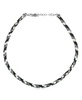 Sterling Silver Multi-Color Braided Black, White and Gray Leather Necklace, 17 to 19 Inches