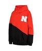 Women's Scarlet, Black Nebraska Huskers Matchmaker Diagonal Cowl Pullover Hoodie