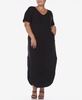 Plus Size Short Sleeve V-neck Maxi Dress