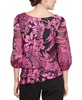 Petite Floral-Print 3/4-Sleeve Blouse