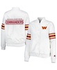 Women's White Washington Commanders Line Up Satin Full-Snap Varsity Jacket