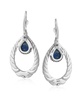 Sterling Silver and Genuine Gemstone Pear Shape Lever Back Earrings