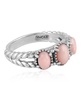 Sterling Silver Pink Opal Gemstone 3-Stone Ring, Size 10