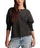 Women's Pintucked-Yoke Henley Sweatshirt