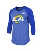 Men's Threads Matthew Stafford Royal Los Angeles Rams Super Bowl LVI Name Number Raglan 3/4 Sleeve T-shirt