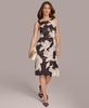 Donna Karan Women's Floral Side-Ruched Sleeveless Dress