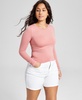 Women's Long-Sleeve Seamless Crewneck Top, Created for Macy's