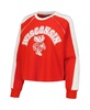 Women's Red Wisconsin Badgers Blindside Raglan Cropped Pullover Sweatshirt